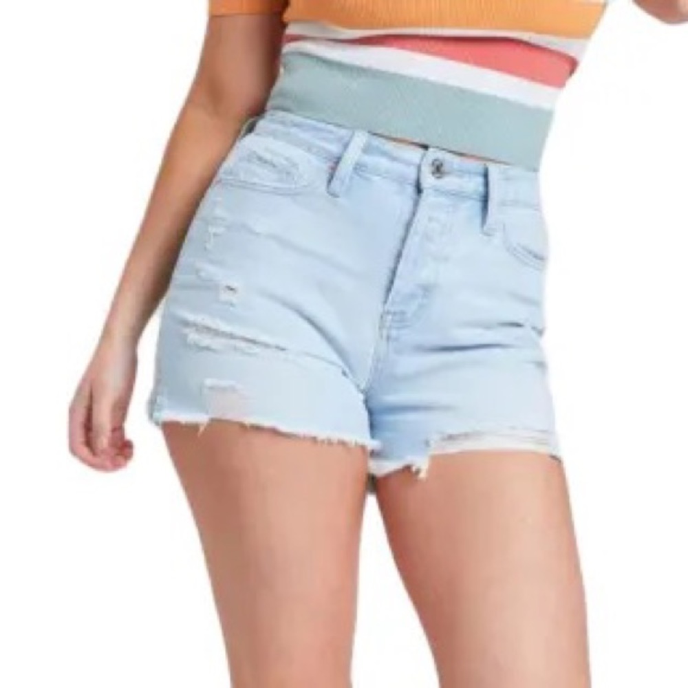 NWT Mom Fit Distressed Denim Jean Shorts Size 7/28 - Picture 9 of 10
